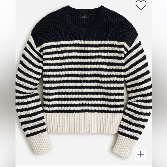 NWT J.Crew Oversized Crewneck Sweater in Stripe, XS - Picture 4 of 10